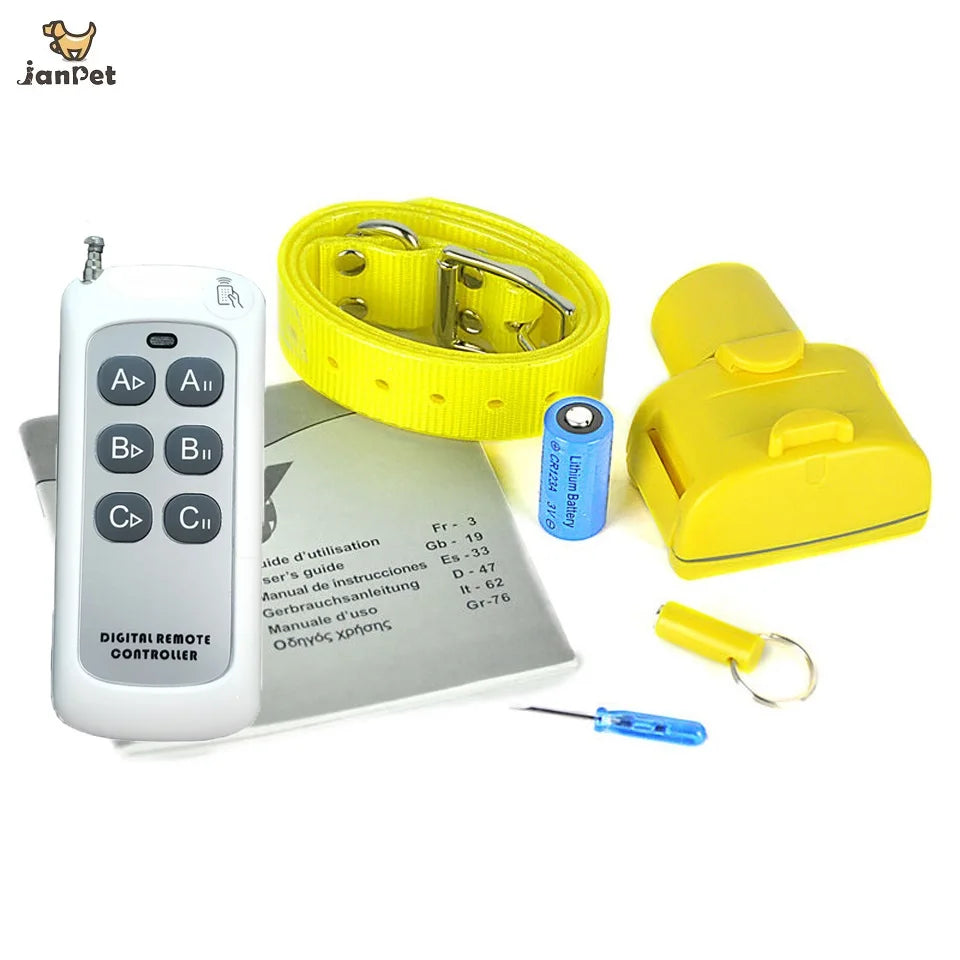 JANPET Yellow Hunting Dog Collar Beeper Waterproof For Trainings