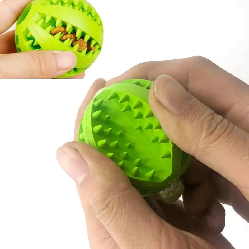 Interactive Dog Chew Toy Tug Rope, Treat Dispenser Ball, Durable & Dental Health