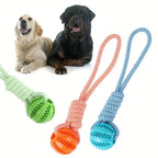 Interactive Dog Chew Toy Tug Rope, Treat Dispenser Ball, Durable & Dental Health