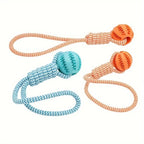 Interactive Dog Chew Toy Tug Rope, Treat Dispenser Ball, Durable & Dental Health