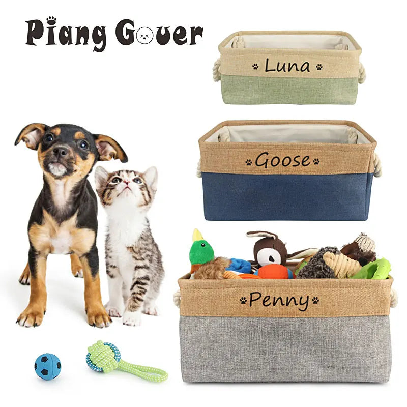 Custom Name Dog Toys Clothes Accessories Organize Storage