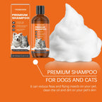 Natural Pet Shampoo Removes Odor & Tangles, Flea & Insect Repellent,