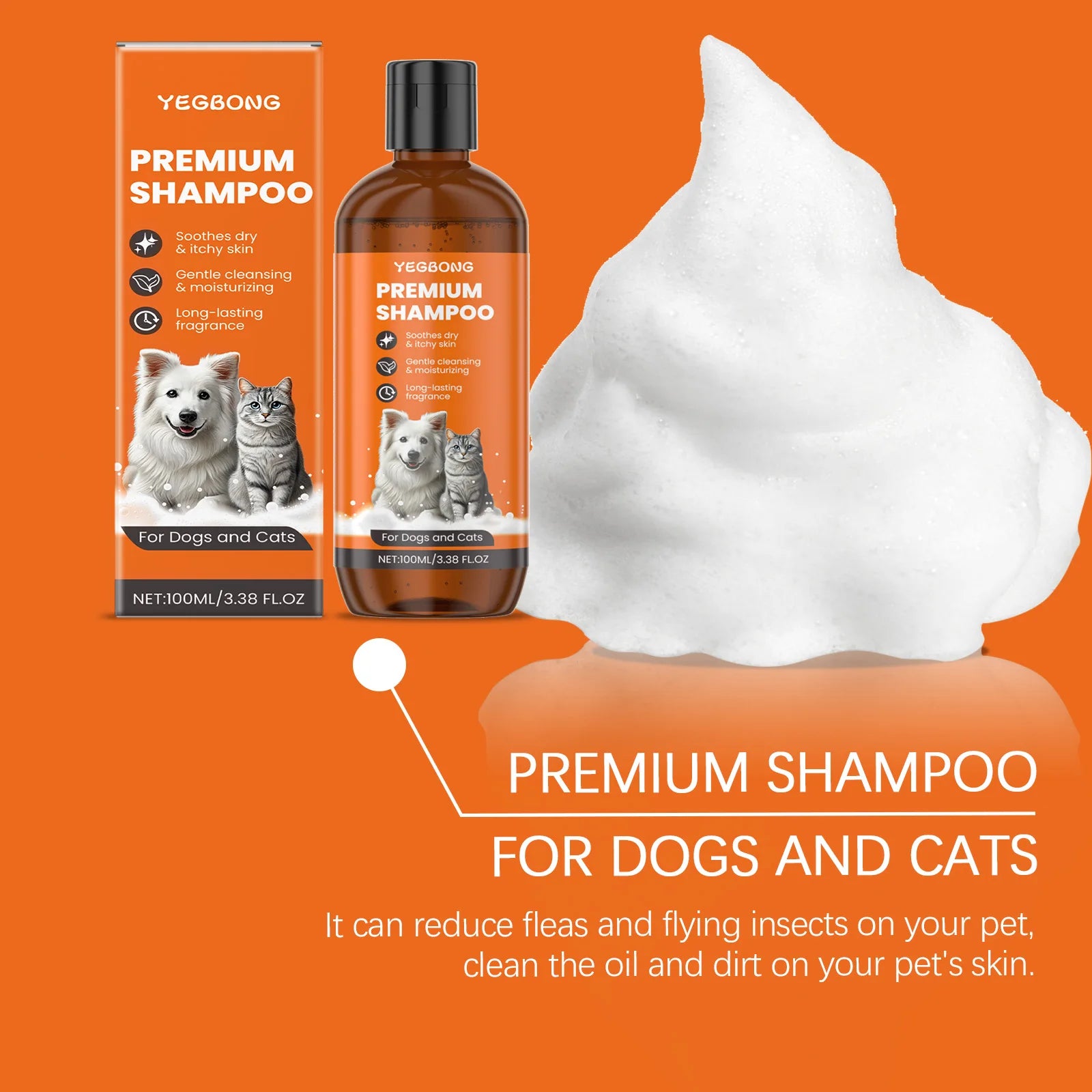 Natural Pet Shampoo Removes Odor & Tangles, Flea & Insect Repellent,