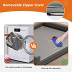 M-XXL Orthopedic Dog Calming Removable Cover Bed Bolster Microfiber Leather