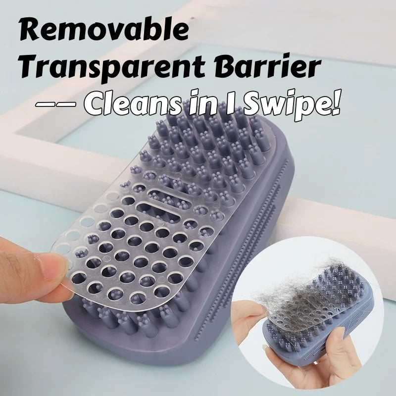 3-Head Silicone Bath Massage Brush with Fur Removal for Pets