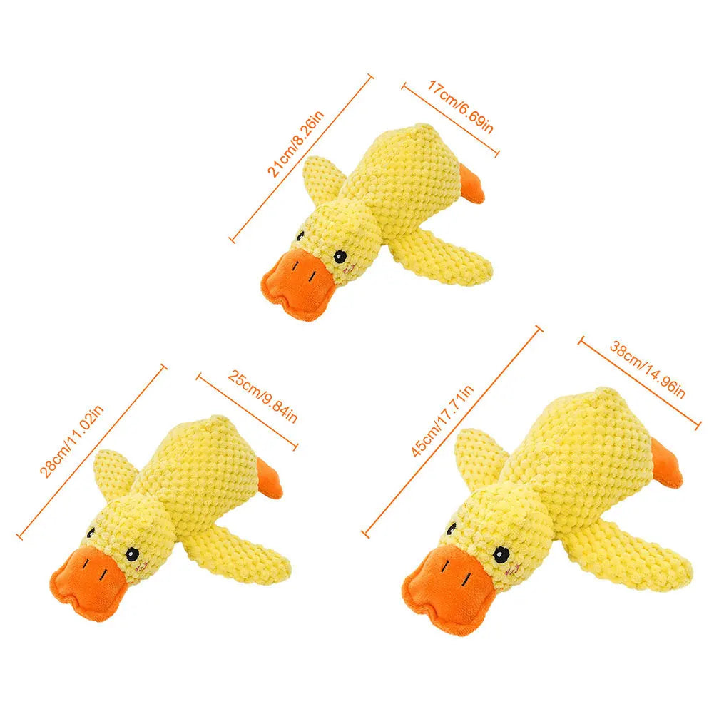 Stuffed Calming Duck Dog Toy with Quacking Sound