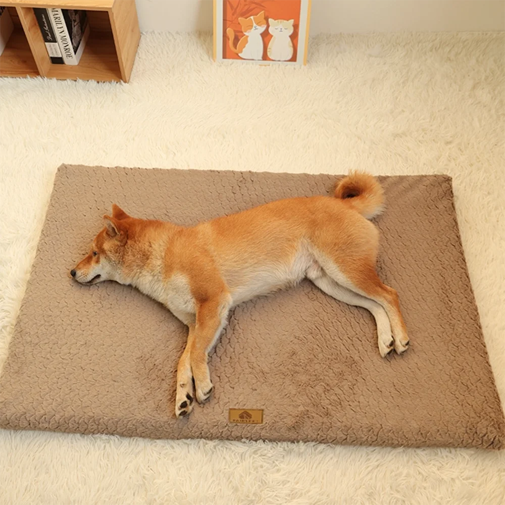 3D Foam Pet Bed With Removable Washable Waterproof Faux Cover
