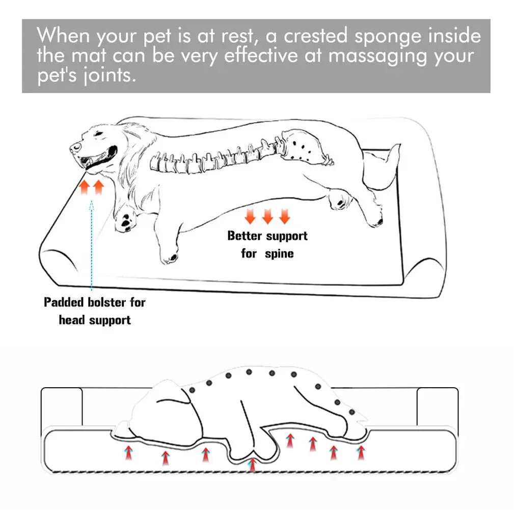 Dog Bed Cushion with Removable Washable Cover Soft Sponge Foam