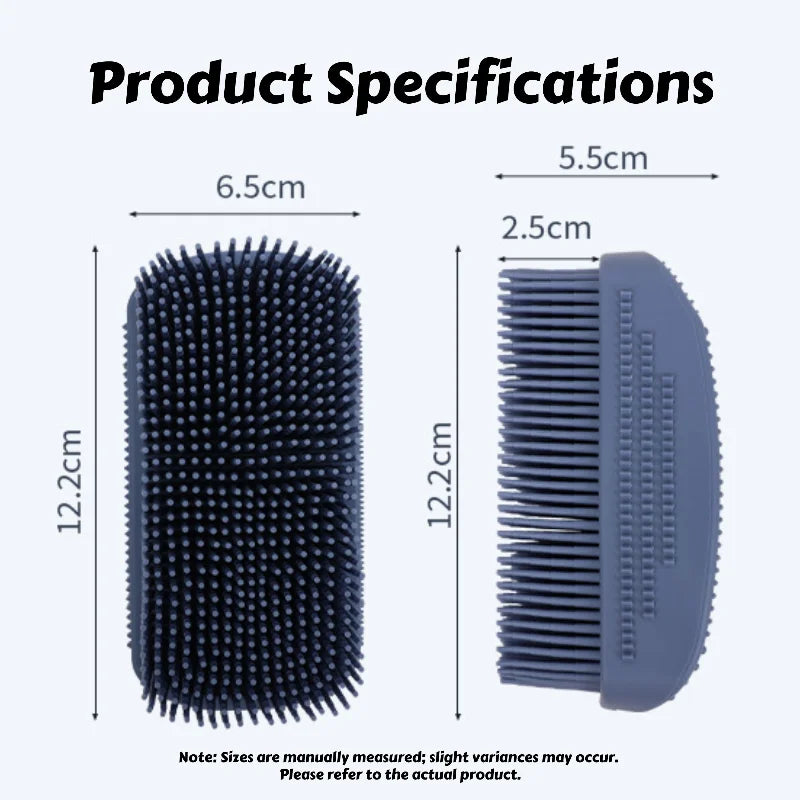 3-Head Silicone Bath Massage Brush with Fur Removal for Pets