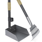 Dog Pooper Stainless Long Adjustable Handles Scooper and Tray