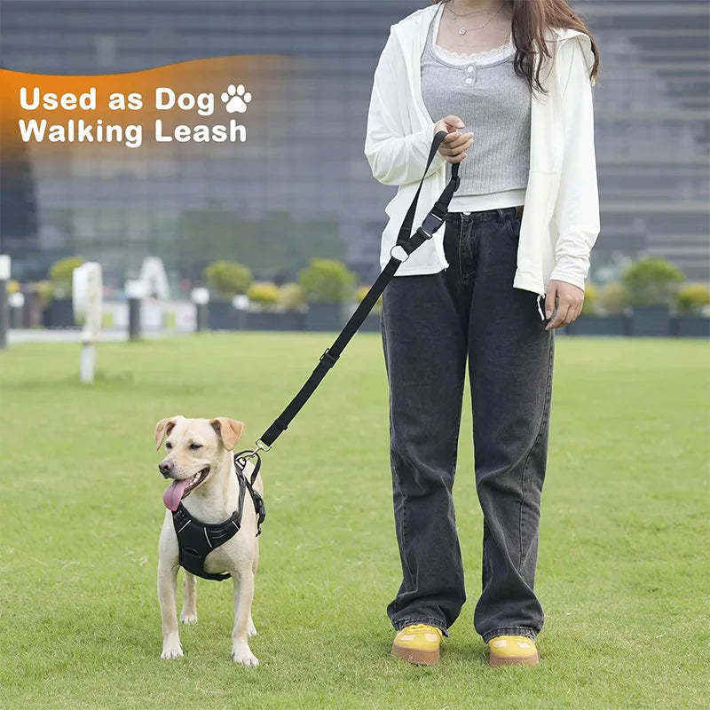 Adjustable 20cm 2-in-1 Nylon Pet Car Seat Belt Leash