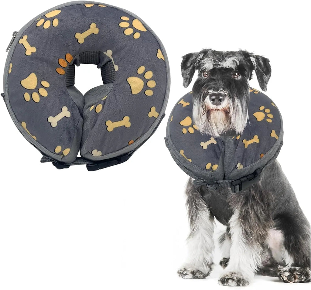 Soft Inflatable Dog Collar Post-Surgery Recovery Donut, Stops Licking Wounds
