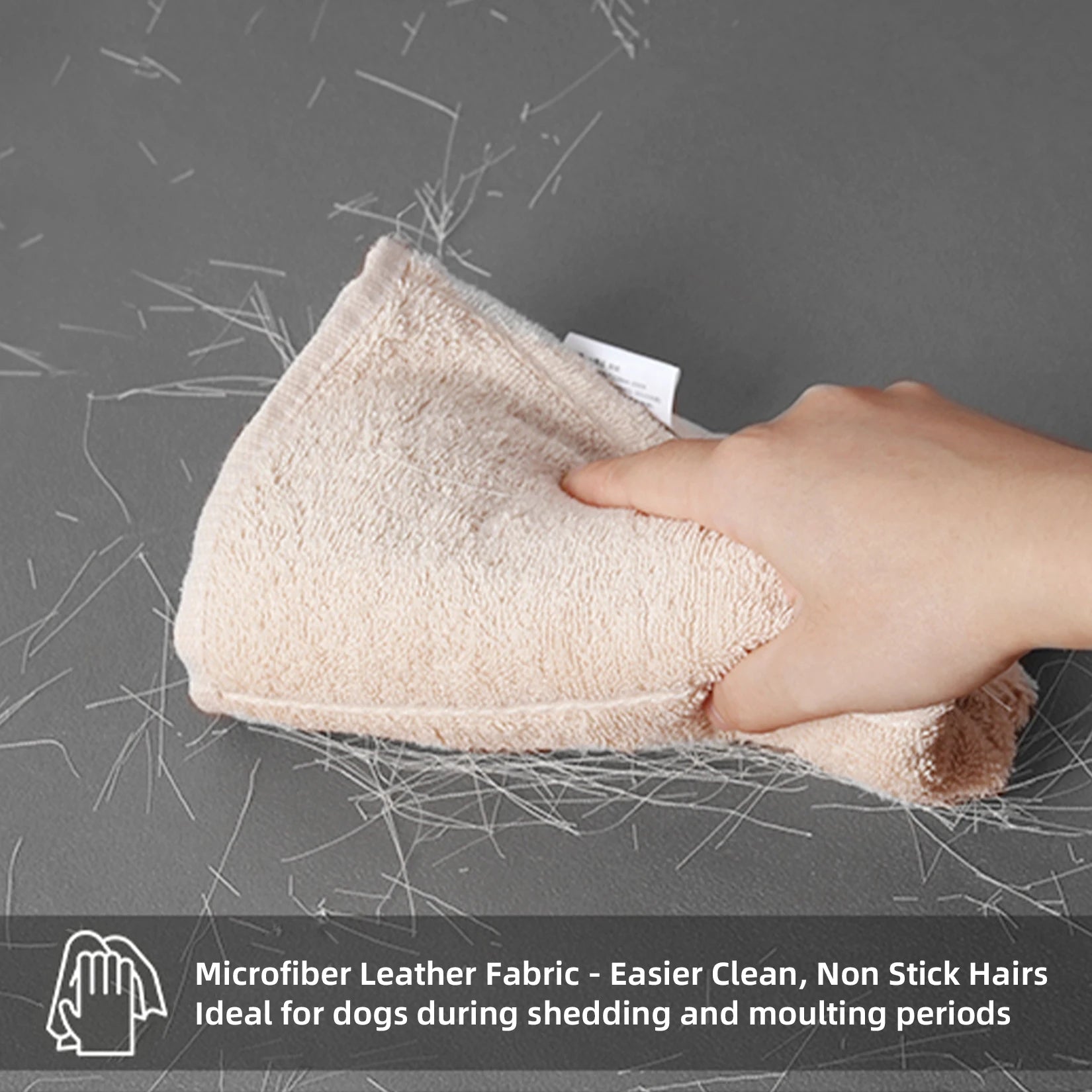 M-XXL Orthopedic Dog Calming Removable Cover Bed Bolster Microfiber Leather
