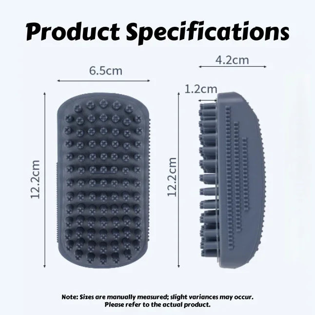 3-Head Silicone Bath Massage Brush with Fur Removal for Pets