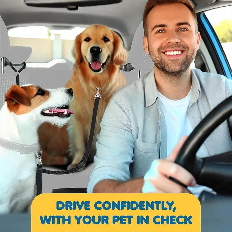 Adjustable 20cm 2-in-1 Nylon Pet Car Seat Belt Leash
