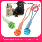 Interactive Dog Chew Toy Tug Rope, Treat Dispenser Ball, Durable & Dental Health
