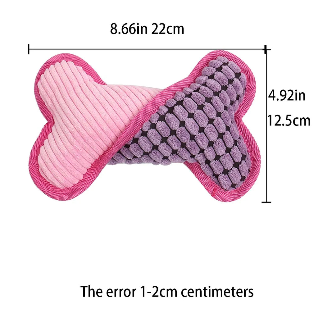 Dogs Plush Squeaky Stuffed Bones Toys, Puppy Birthday Gifts