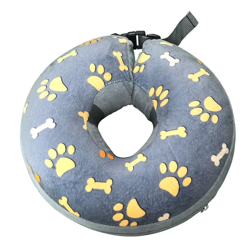 Soft Inflatable Dog Collar Post-Surgery Recovery Donut, Stops Licking Wounds