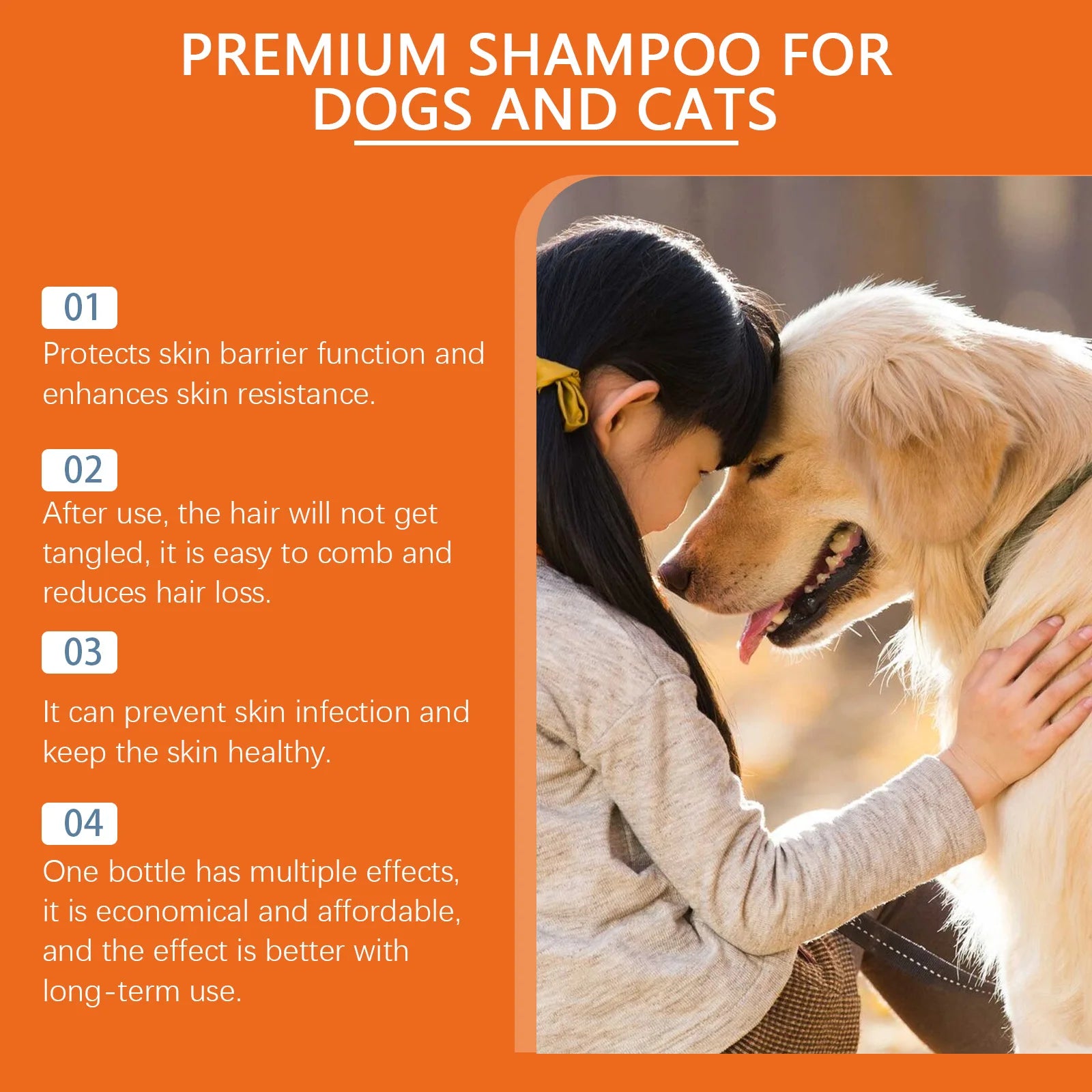 Natural Pet Shampoo Removes Odor & Tangles, Flea & Insect Repellent,