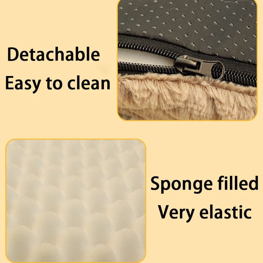 3D Foam Pet Bed With Removable Washable Waterproof Faux Cover