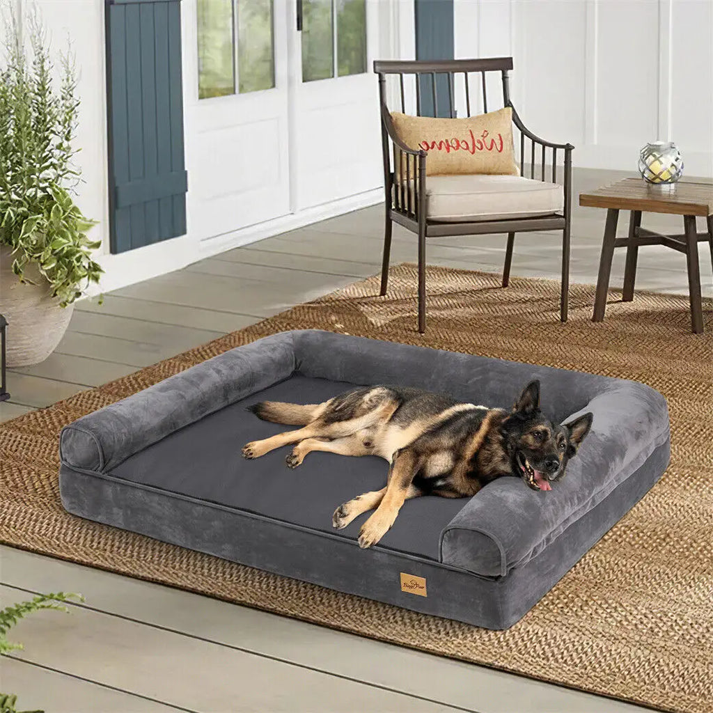 Dog Bed Cushion with Removable Washable Cover Soft Sponge Foam