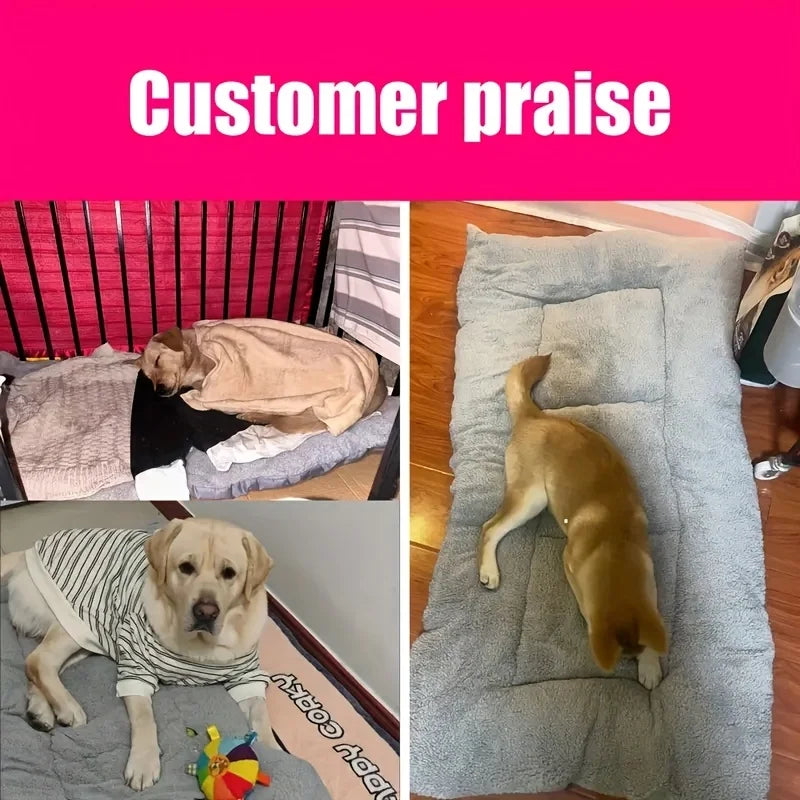 Oversized Rectangle Plush Pet Bed, Soft Polyester