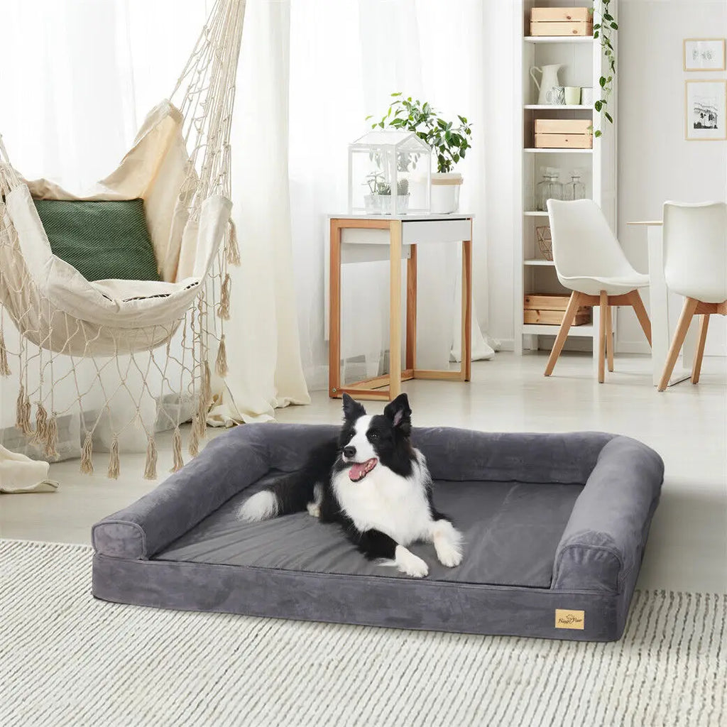 Dog Bed Cushion with Removable Washable Cover Soft Sponge Foam