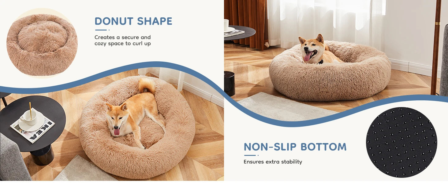 Calming Washable Anti-Slip Bed for Medium to Large Dogs
