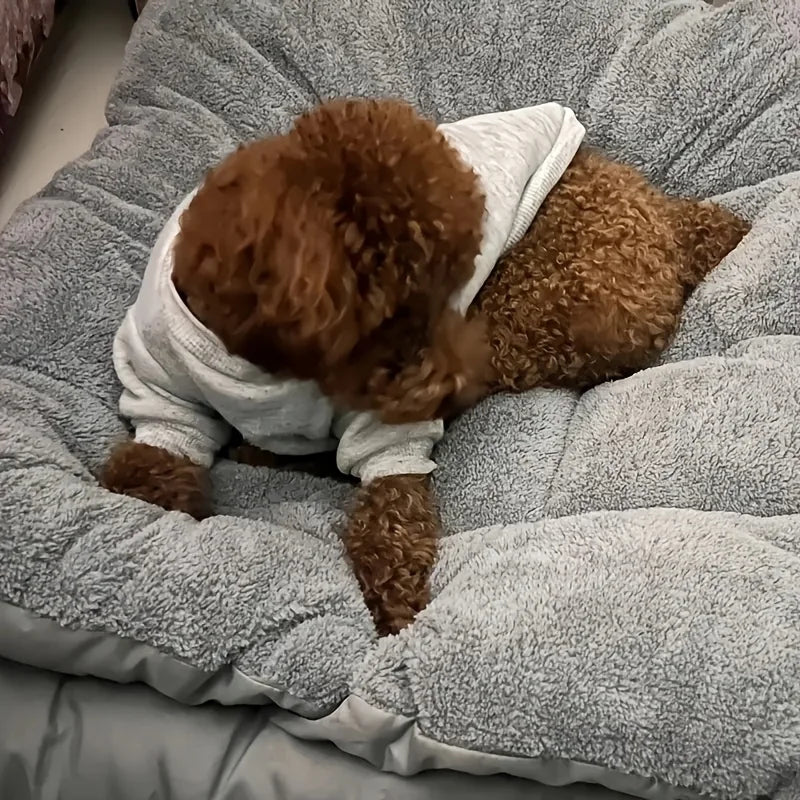 Oversized Rectangle Plush Pet Bed, Soft Polyester