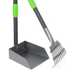 Dog Pooper Stainless Long Adjustable Handles Scooper and Tray