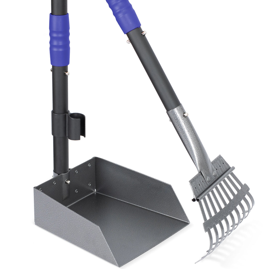 Dog Pooper Stainless Long Adjustable Handles Scooper and Tray