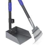Dog Pooper Stainless Long Adjustable Handles Scooper and Tray