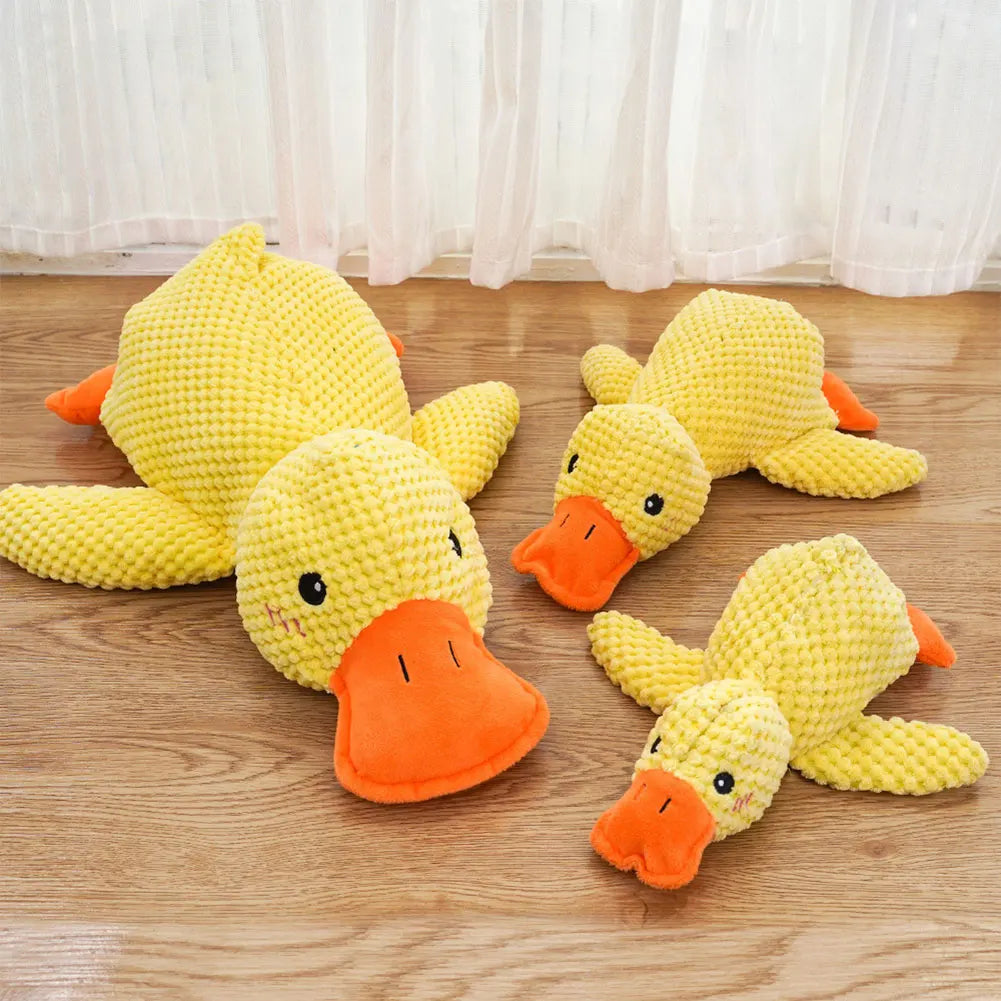 Stuffed Calming Duck Dog Toy with Quacking Sound