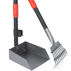 Dog Pooper Stainless Long Adjustable Handles Scooper and Tray