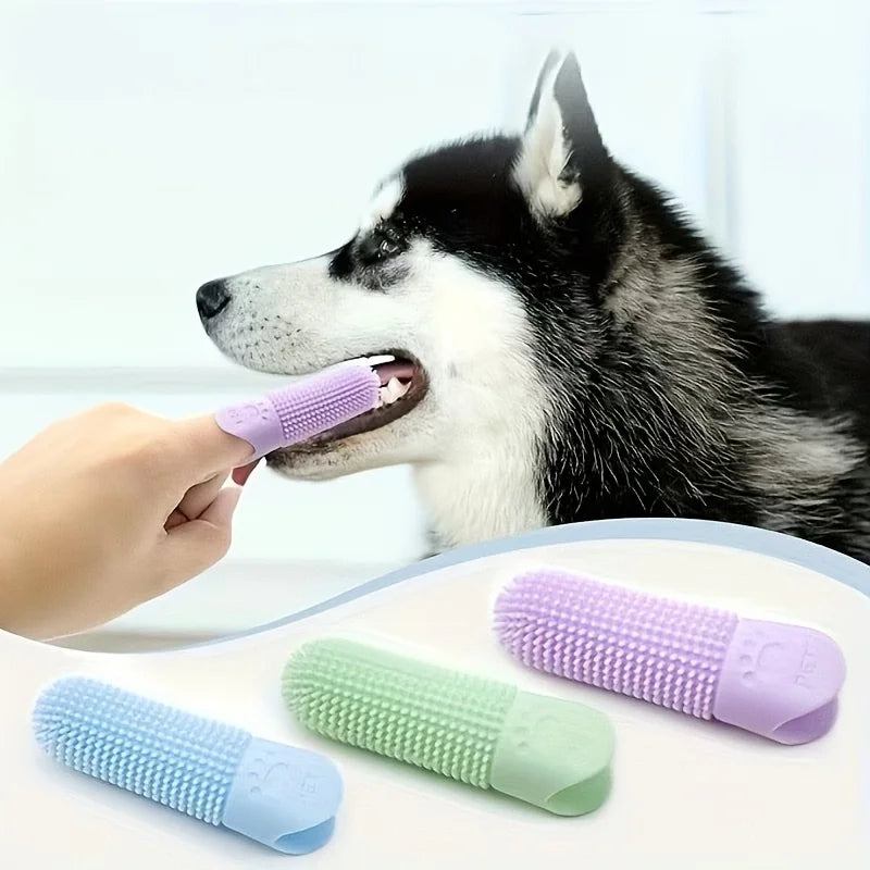 Soft Silicone Dog Toothbrush 360° Finger Toothbrush