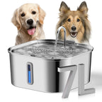 7L/236 oz Dog Watering Fountain Stainless Steel Automatic Drinker