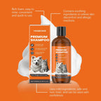 Natural Pet Shampoo Removes Odor & Tangles, Flea & Insect Repellent,