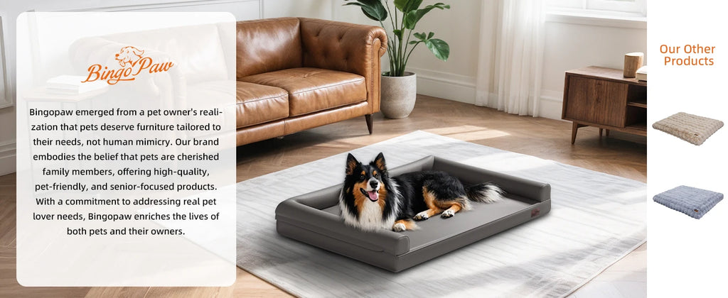 M-XXL Orthopedic Dog Calming Removable Cover Bed Bolster Microfiber Leather