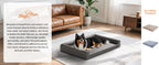 M-XXL Orthopedic Dog Calming Removable Cover Bed Bolster Microfiber Leather