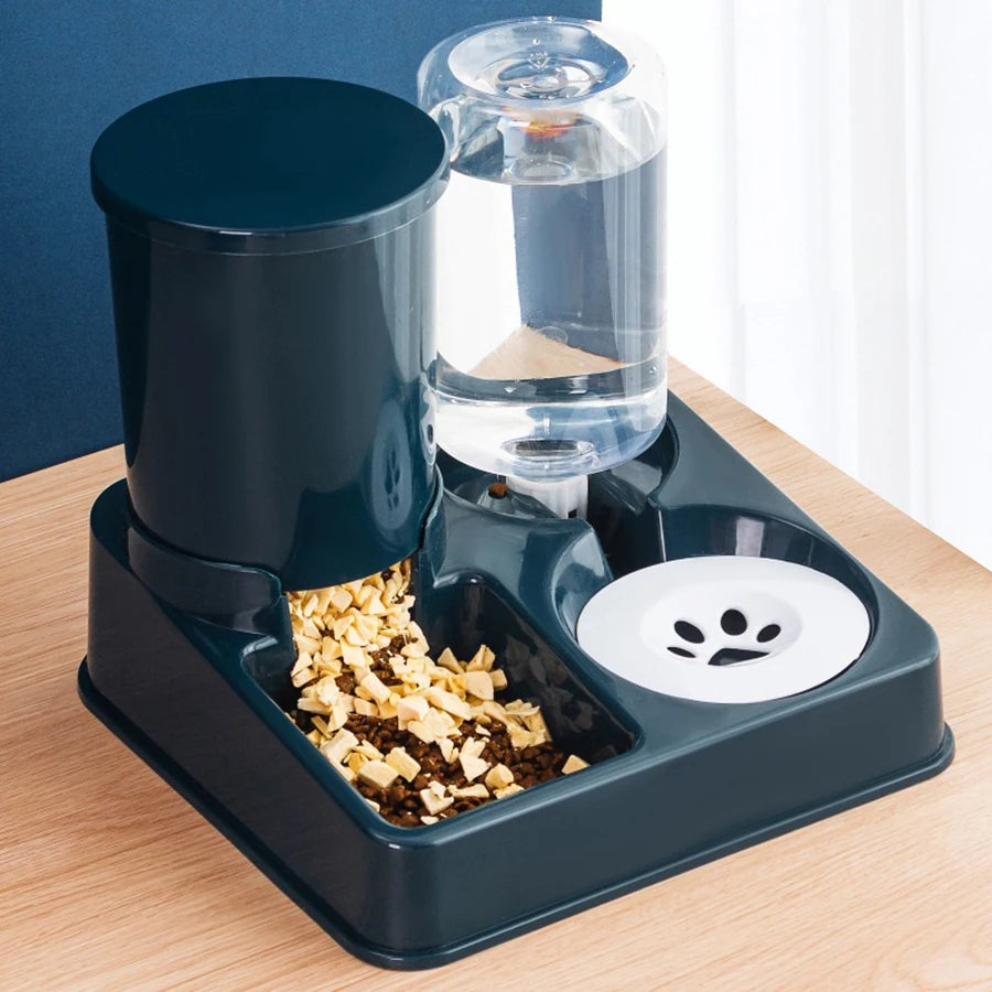 Automatic Pet Feeder Water Dispenser Set, 2 In 1