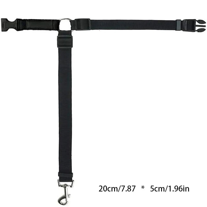 Adjustable 20cm 2-in-1 Nylon Pet Car Seat Belt Leash