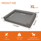 M-XXL Orthopedic Dog Calming Removable Cover Bed Bolster Microfiber Leather