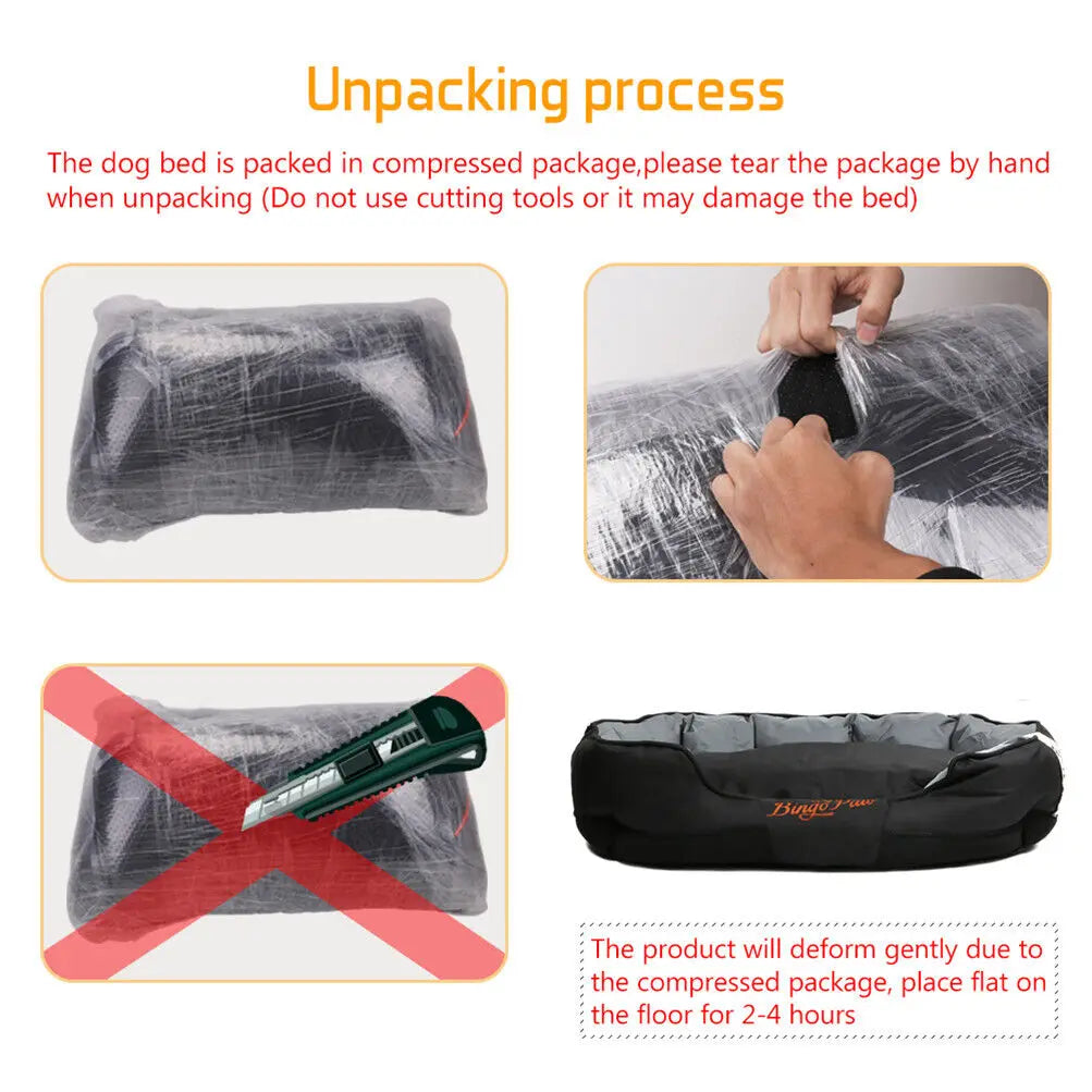Dog Bed for All Season Calming Sleeping Cushion with Removable Cover