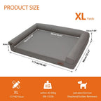 M-XXL Orthopedic Dog Calming Removable Cover Bed Bolster Microfiber Leather
