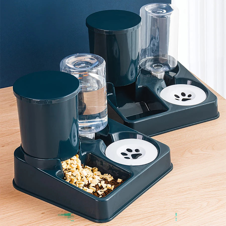 Automatic Pet Feeder Water Dispenser Set, 2 In 1