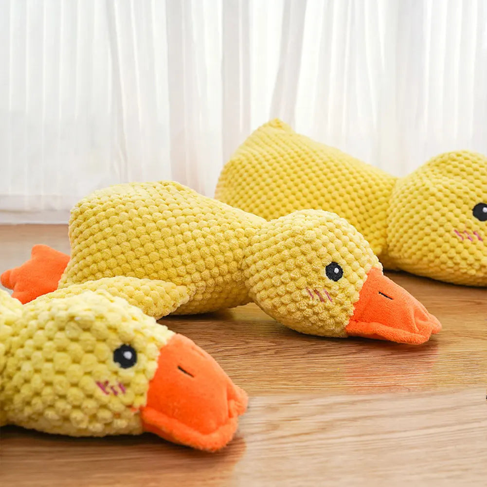 Stuffed Calming Duck Dog Toy with Quacking Sound
