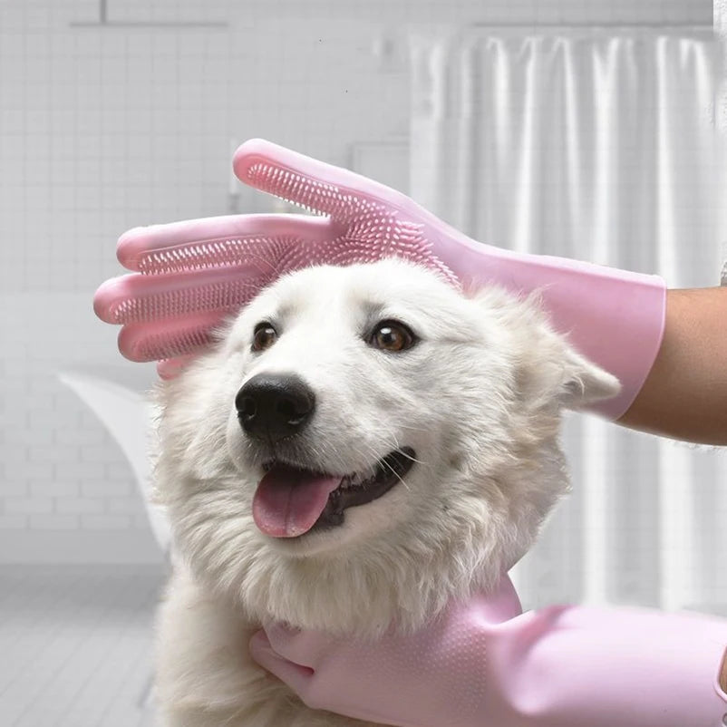 Dog bath Scrub brush Teddy silicone gloves anti-scratch and anti-bite bath