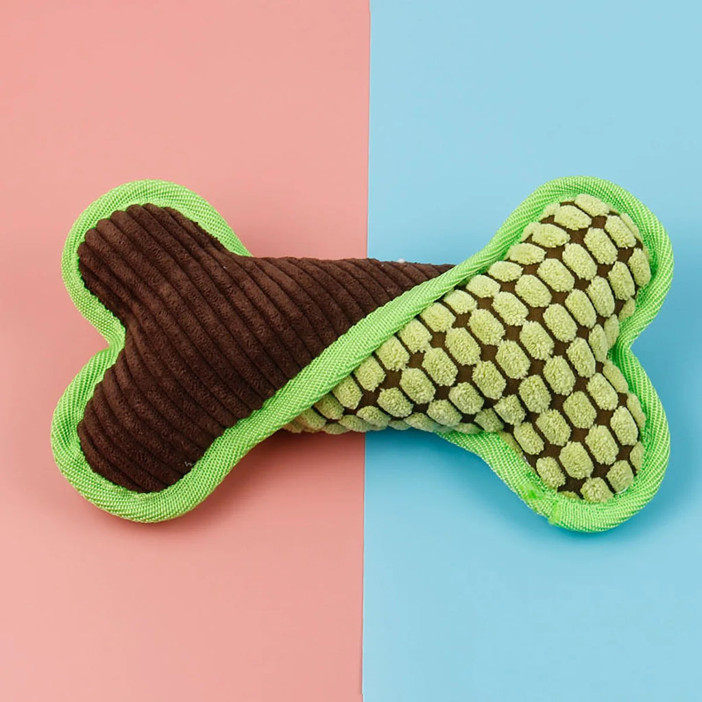 Dogs Plush Squeaky Stuffed Bones Toys, Puppy Birthday Gifts