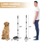 Dog Pooper Stainless Long Adjustable Handles Scooper and Tray