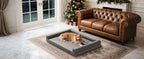 M-XXL Orthopedic Dog Calming Removable Cover Bed Bolster Microfiber Leather